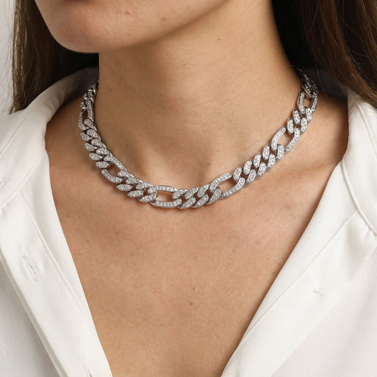 Collier ras de cou grosse maille cubaine