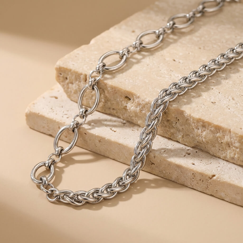 Collier chaîne épaisse en acier inoxydable