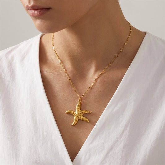 Collier étoile de mer dorée