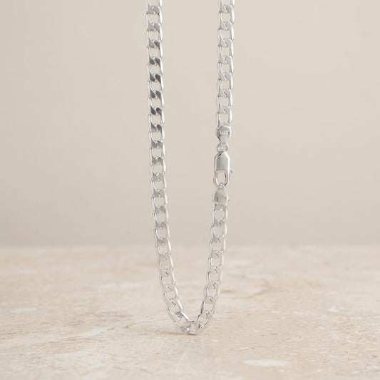 Collier chaîne plate en argent 925