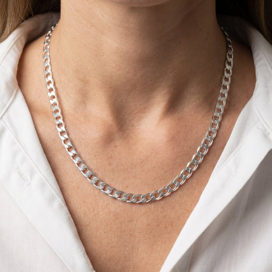 Collier chaîne plate en argent 925