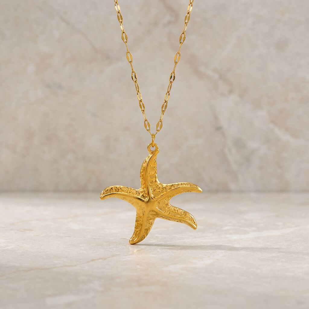 Collier étoile de mer dorée