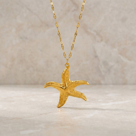 Collier étoile de mer dorée