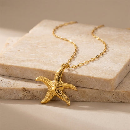 Collier étoile de mer dorée